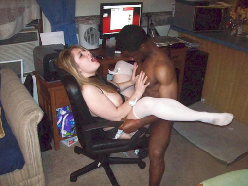 Interracial Picture Slutty White Girlfriend with Black Lover